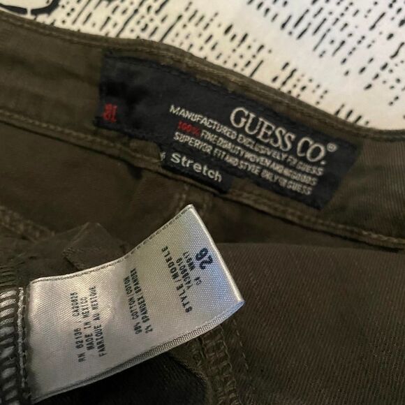 Guess olive green zipper cargo pants low rise straight leg y2k vintage skater - Picture 4 of 4